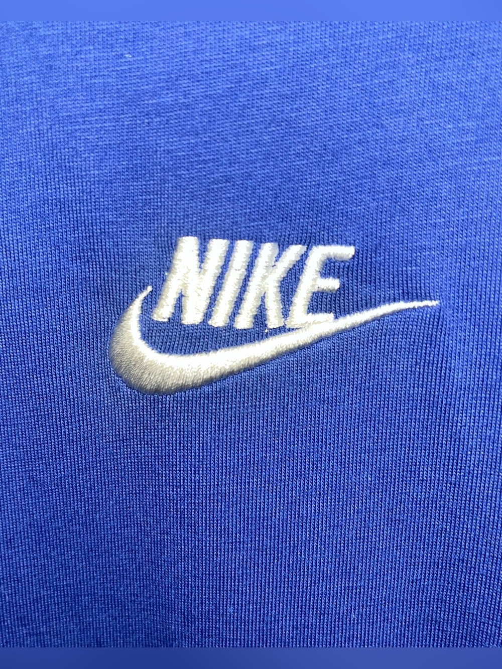 GUC XXL Nike Men's Royal Blue Embroidered Swoosh Short Sleeve Tee 100% Cotton - Picture 3 of 6
